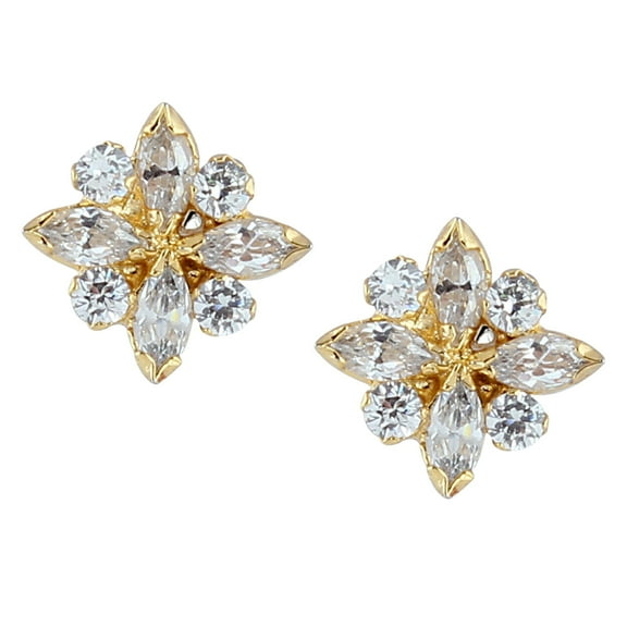Efulgenz Indian Bollywood Designer Gold Tone Traditional CZ Stud Earrings Jewelry for Women and Valentine Day Gift for Her