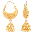 thumbnail image 1 of Efulgenz Indian Bollywood Traditional Wedding Hoop Jhumka Jhumki Earrings Jewelry Set, 1 of 5