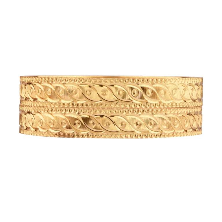 Efulgenz Gold Tone Indian Bangle Set - 4-Piece Antique Crystal Floral Bracelets For Wedding, Bollywood, Festive Wear