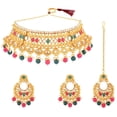 thumbnail image 1 of Efulgenz Indian Bridal Sets for Women Wedding Traditional Faux Pearl Kundan Crystal Stone Necklace Chaandbali Earrings with Maang Tikka Bollywood Indian Jewelry for Women, 1 of 7