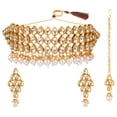 thumbnail image 1 of Efulgenz Indian Bridal White Choker Necklace Earrings with Maang Tikka Ethnic Wedding Faux Kundan Jewelry Set Bollywood Jewellery for Women, 1 of 5