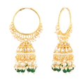 thumbnail image 1 of Efulgenz Indian Jewellery Bollywood Crystal Kundan Faux Pearl Beaded Floral Jhumka Jhumki Hoop Dangle Earrings Set for Women, Yellow, 1 of 6