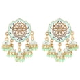 thumbnail image 1 of Efulgenz Indian Jewelry Antique Crystal Kundan Jhumki Tassel Dangle Earrings Set for Women, 1 of 4