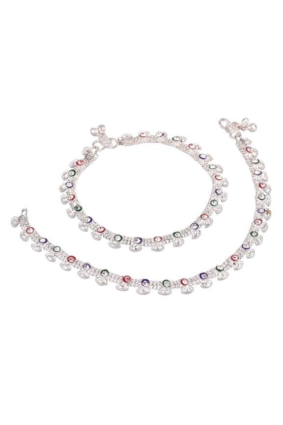 Indian Jewelry Boho Anklets Barefoot Sandals Ankle Bracelet Payal Anklet Set, Multicolor