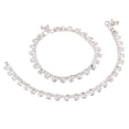thumbnail image 1 of Efulgenz Indian Jewelry Boho Anklets Barefoot Sandals Ankle Bracelet Payal Anklet Set, White, 1 of 4