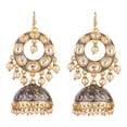 thumbnail image 1 of Efulgenz Indian Jewelry Bollywood Antique Crystal Kundan Jhumki Jhumka Earrings Set for Women, 1 of 4