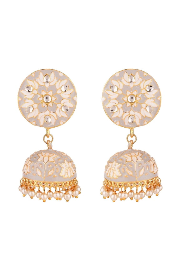 Indian Jewelry Bollywood Antique Crystal Kundan Jhumki Jhumka Earrings Set for Women