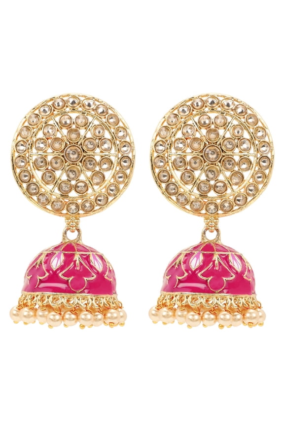 Indian Jewelry Bollywood Antique Crystal Kundan Jhumki Jhumka Earrings for Women