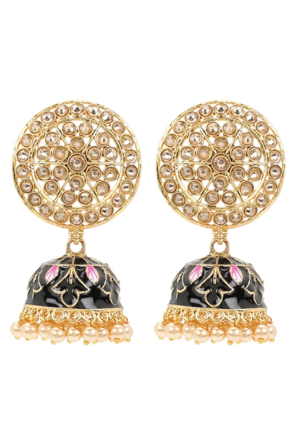 Indian Jewelry Bollywood Antique Crystal Kundan Jhumki Jhumka Earrings for Women