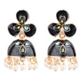 thumbnail image 1 of Efulgenz Indian Jewelry Bollywood Antique Faux Pearl Beads Drop Floral Jhumka Jhumki Dangle Earrings Set, 1 of 4