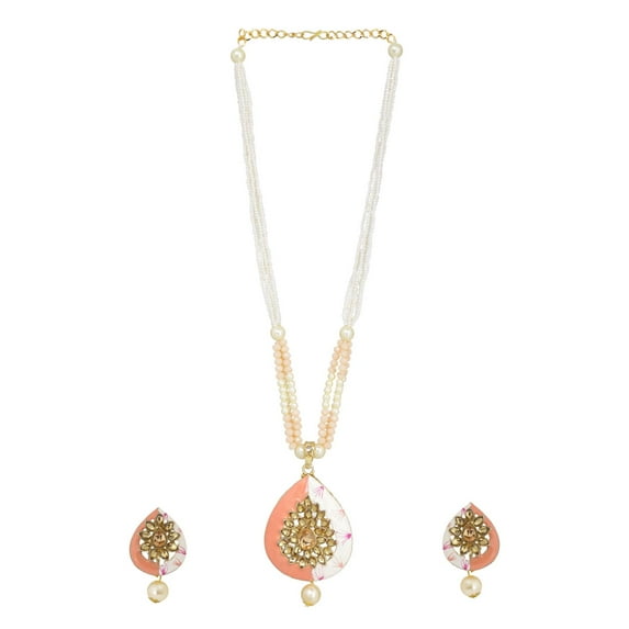 Efulgenz Indian Jewelry Bollywood Faux Pearl Crystal Choker Kundan Pendant Necklace Earrings Wedding Jewelry Set