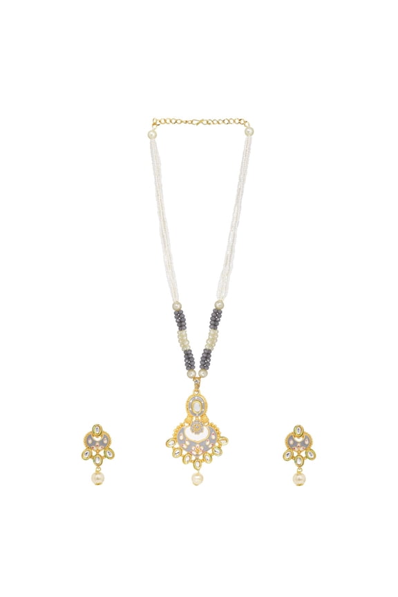 Indian Jewelry Bollywood Faux Pearl Crystal Choker Kundan Pendant Necklace Earrings Wedding Jewelry Set