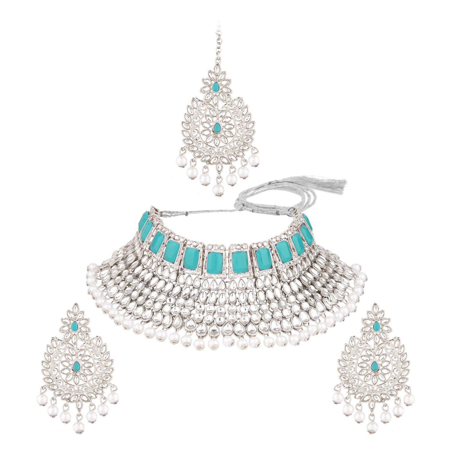 アクセサリー indian jewelry Efulgenz Indian Jewelry Set Black Traditional Kundan Stone
