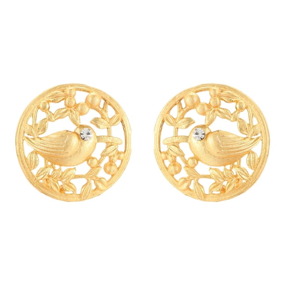 Efulgenz Indian Jewelry Matte Finish Love Bird Big Round Stud Earrings Set for Women