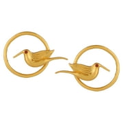 EFULGENZ Indian Jewelry Matte Finish Love Bird Big Round Stud Earrings Set for Women