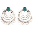 thumbnail image 1 of Efulgenz Indian Jewelry Oxidized Boho Tribal Hoop Style Dangle Statement Earrings for Women , Green, Perfect Valentines Day Gifts for Her, 1 of 4