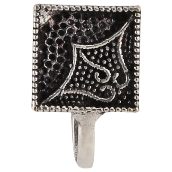Efulgenz Indian Oxidised Silver Wonderful Press On Nose Clip Ring for Girls and Women