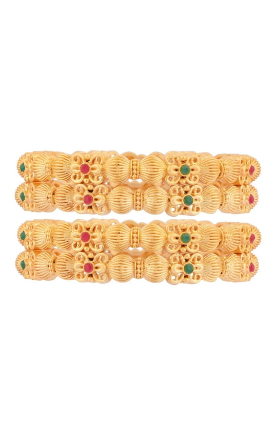 Indian Oxidized Bangles Bracelet Set Boho Bohemian Jewelry Retro Vintage Antique Engraved Crystal Bracelet Bangle Jewelry Set For Women (4 Pcs) Size 2.6