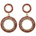 thumbnail image 1 of Efulgenz Indian Oxidized Jewellery Antique Jhumka Jhumki Floral Earrings with Ear Support Chain Hair Accessories for Women, 1 of 5