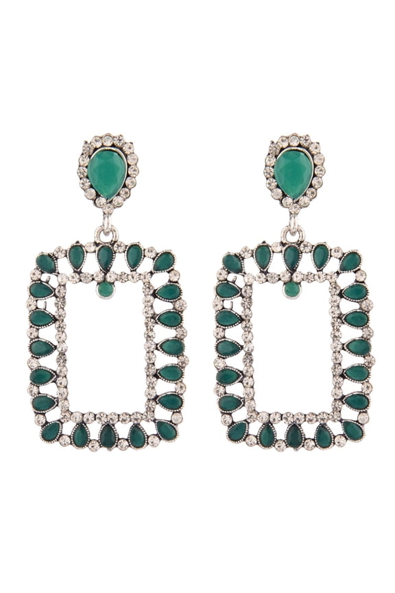 Indian Oxidized Jewellery Antique Jhumka Jhumki Floral Earrings with Ear Support Chain Hair Accessories for Women