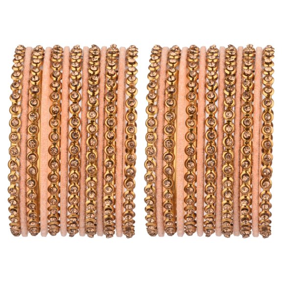 Efulgenz Indian Oxidized Jewelry Indian Bangle Set Plain Velvet Bangles with Crystal Rhinestone Bangles Bohemian Bracelet Metal Bangle Set Statement Jewelry for Women (26 Pcs)