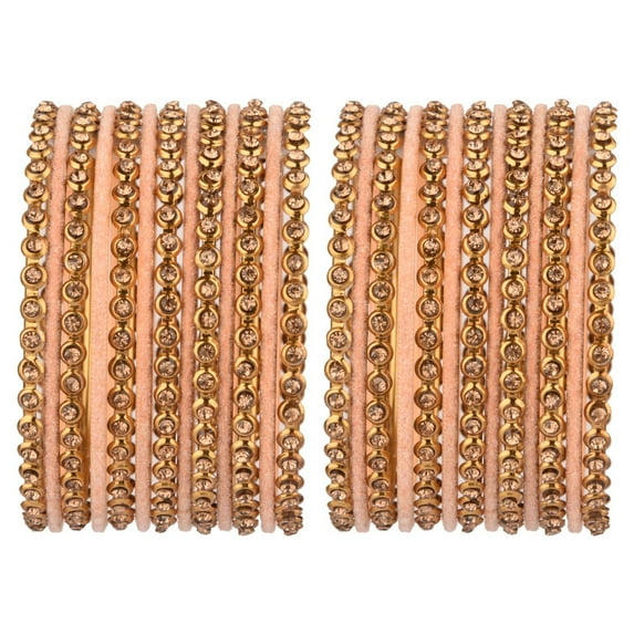 Efulgenz Indian Oxidized Jewelry Indian Bangle Set Plain Velvet Bangles with Crystal Rhinestone Bangles Bohemian Bracelet Metal Bangle Set Statement Jewelry for Women (26 Pcs)
