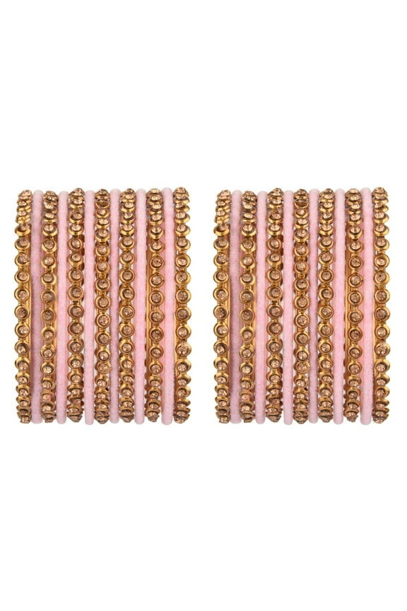 Indian Oxidized Jewelry Indian Bangle Set Plain Velvet Bangles with Crystal Rhinestone Bangles Bohemian Bracelet Metal Bangle Set Statement Jewelry for Women (26 Pcs)