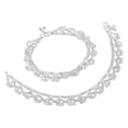 thumbnail image 1 of Efulgenz Indian Silver Tone Bell Charms Tassel Chain Anklet Set Bracelet Payal Foot Jewelry, 1 of 5