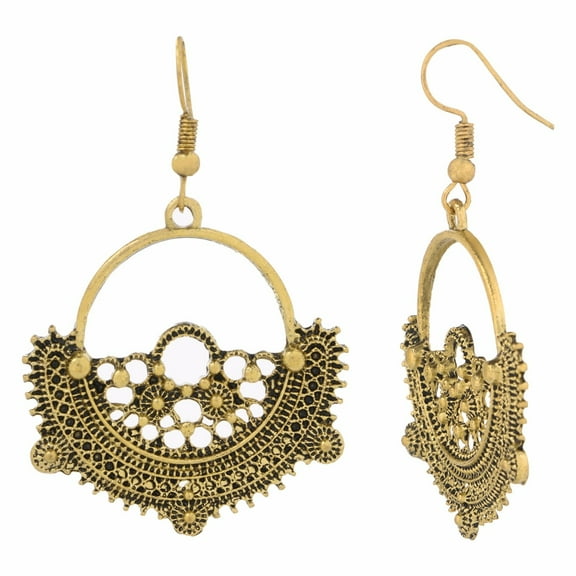 Efulgenz Indian Vintage Retro Ethnic Dangle Gypsy Oxidized Gold Tone Boho Hook Earrings for Women
