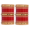 thumbnail image 1 of Efulgenz Indian Wedding Bridal Bangles Traditional Rhinestone CZ Crystal Bridal Bracelet Red Bangle Set for Women ( Pcs) Size 2.4, 1 of 7
