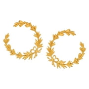 EFULGENZ Jewelry Indian Bollywood Antique Matte Leaf Hoop Style Large Stud Earrings Set (Style 7)