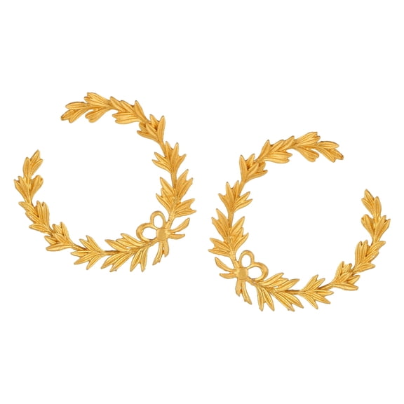 Efulgenz Jewelry Indian Bollywood Antique Matte Leaf Hoop Style Large Stud Earrings Set (Style 7)