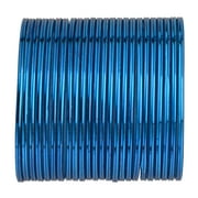 Efulgenz Metal Blue Plain Glossy Alloy Bangles Bollywood Bracelets Bridal Bangle Indian Jewelry Set Fashion Jewelry Accessories for Women (24 Pcs) Size 2.4