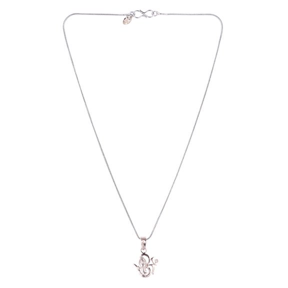 Efulgenz OM AUM Ohm Ganesh Pendant Chain Necklace India Spiritual Good Luck CZ Jewelry Gift for Men Women