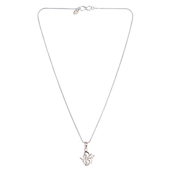 Efulgenz OM AUM Ohm Ganesh Pendant Chain Necklace India Spiritual Good Luck CZ Jewelry Gift for Men Women