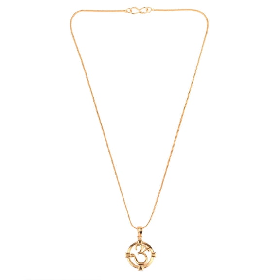 Efulgenz OM AUM Ohm Pendant Chain Necklace India Spiritual Good Luck CZ Jewelry Gift for Men Women
