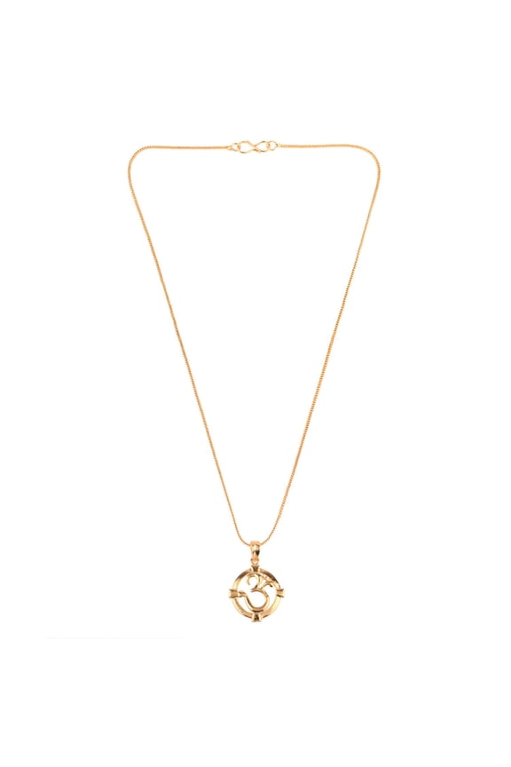 OM AUM Ohm Pendant Chain Necklace India Spiritual Good Luck CZ Jewelry Gift for Men Women