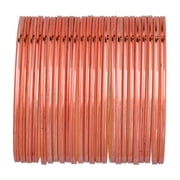 EFULGENZ Orange Color Plain Glossy Alloy Bangles Bollywood Bracelets Bridal Bangle Set Fashion wedding Jewelry Accessories for Women (24 Pcs) Size 2.8