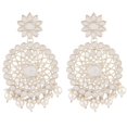 thumbnail image 1 of Efulgenz Oxidized Earrings Crystal Glass Stone Chandbali Round Faux Pearl Beads Drop Dangle Earrings Boho Tribal Antique Dangling Earrings Indian Jewelry for Women, 1 of 5