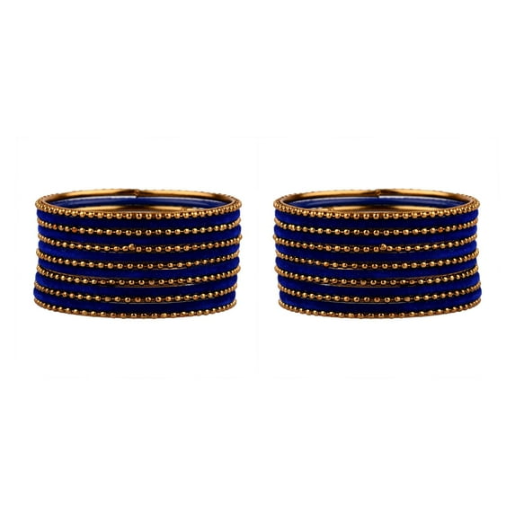 Efulgenz Oxidized Indian Jewelry Velvet Bangles Set Bracelets Jewelry for Women Girls (Set of 26)
