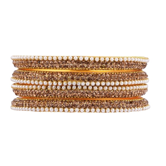 Efulgenz Rhinestone Bridal Bangle Jewelry Indian Bangle Set Crystal Bracelet Bangle Set Wedding Party Fashion Statement Jewelry for Women (4 Pcs) Size 2.6