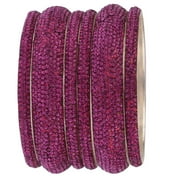 EFULGENZ Rhinestone CZ Crystal Bracelet Bangles Jewelry for Women Girls (6 Pcs) Size-2.6, Pink
