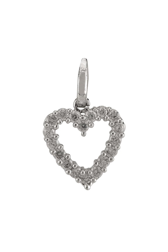 Silver Tone Cubic Zirconia Heart Love Pendant Chain Necklace Jewelry Valentine Gift
