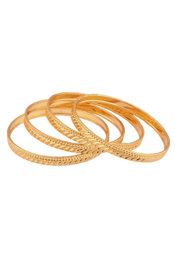 Traditional Wedding Bridal Indian Bangle Set Gold Tone Bracelet Bangle Jewelry for Women (6 Pcs) Size 2.6