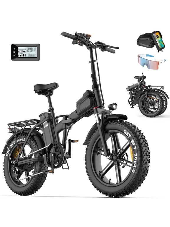 CM20 Step-Thru Folding Class 2 Electric Bike for Adults, 20"x4.0 Fat Tire, 750W, 48V 25Ah, UL2849-Certified, 20MPH, Front Suspension, Black