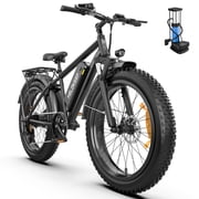 Large Frame Class 2 Electric Bike for Adults - 26" Ebike, 48V 15.6AH UL2849 Battery, 20MPH, Front Suspension, Adjustable Seat, 330lbs Capacity, Black