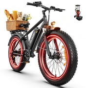 Large Frame Class 2 Electric Bike for Adults - 26" Ebike, 48V 15.6AH UL2849 Battery, 20MPH, Front Suspension, Adjustable Seat, 330lbs Capacity, Black