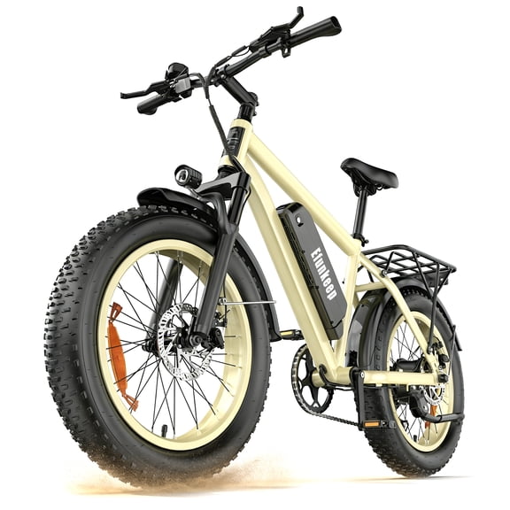 26" Fat Tire Electric Bike for Adults, 1500W Peak High Torque Off-Road Ebike, 48V 15.6Ah UL 2849 Battery, 30MPH All-Terrain Mountain Bicycle in Desert Sand