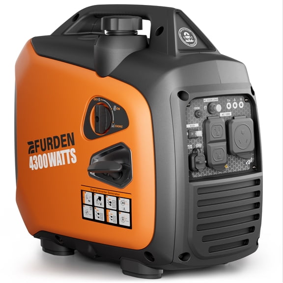 Efurden 4300W Portable Inverter Generator, Gas Generator for Outdoor Camping and Home Backup Use, Super Quiet Low Oil Shutdown, ECO Mode