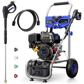 Efurden 3500PSI Gas Pressure Washer, 212CC Engine 2.3GPM High Power Cleaner, 4 Adjustable Nozzles for Wall Terrace Vehicle Garden Cleaning, Blue